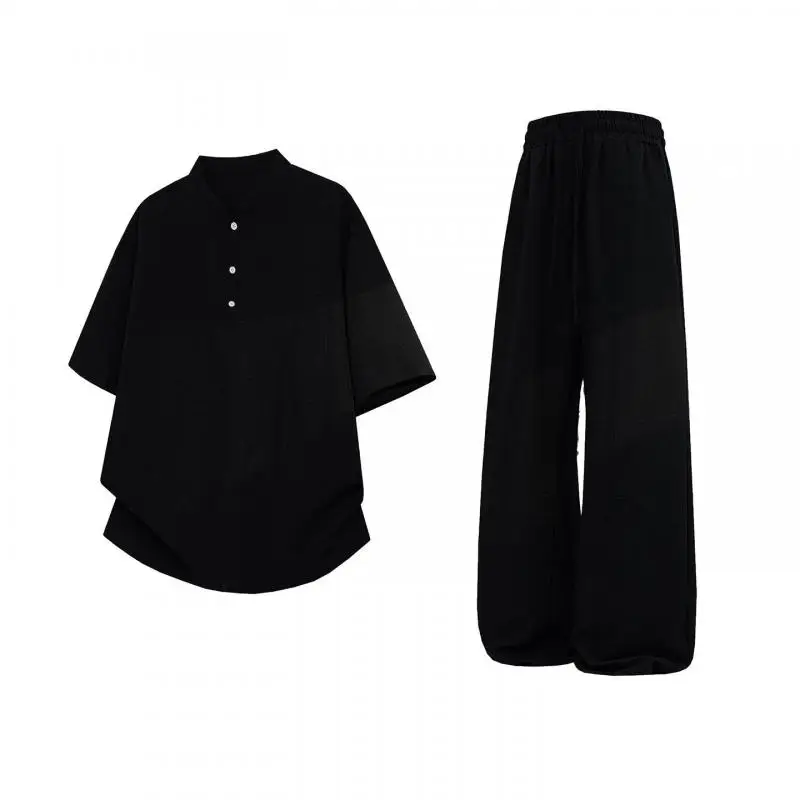 Men's Casual Loose Fit Shirt and Pants Set Summer Breathable Short Sleeve Gradient Top Set Streetwear Wide Leg Trousers 2 Pieces
Men's Casual Loose Fit Shirt and Pants Set Summer Breathable Short Sleeve Gradient Top Set Streetwear Wide Leg Trousers 2 Pieces