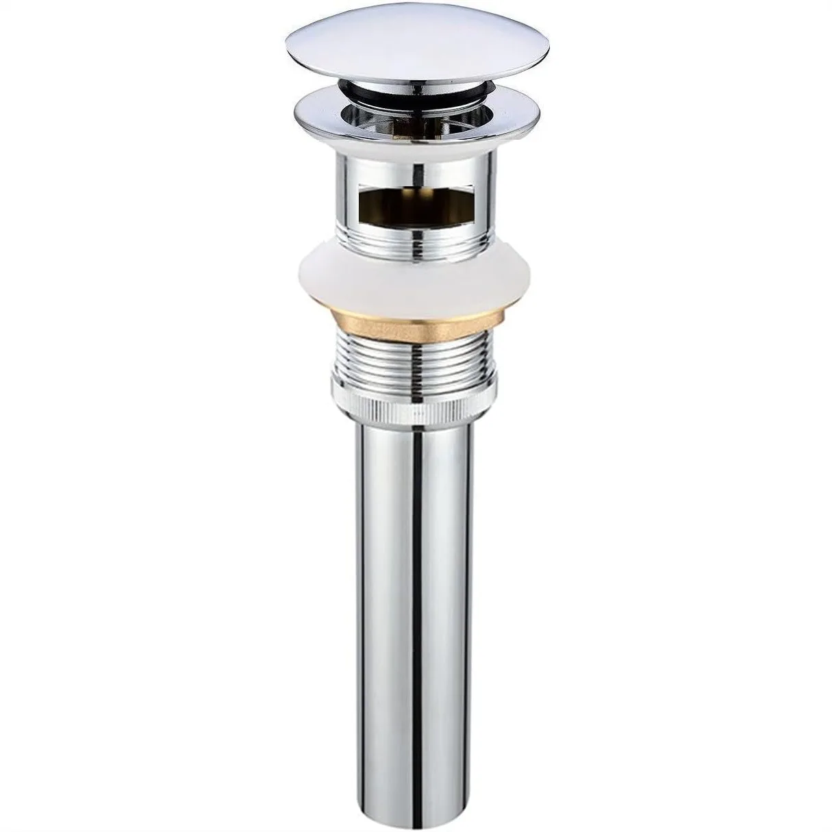 Pop Up Drain Stopper with Overflow for Bathroom Sink, Chrome Finished Brass, 2.6" Cap, Fits 1.62"-1.97" Holes
Pop Up Drain Stopper with Overflow for Bathroom Sink, Chrome Finished Brass, 2.6" Cap, Fits 1.62"-1.97" Holes