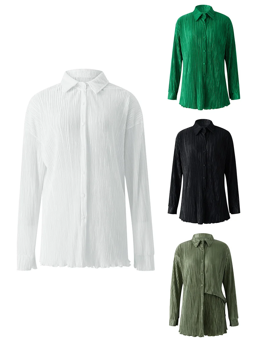 Women Summer Two Piece Set Turn-down Collar Long Sleeve Button Down Shirts with Elastic Waist Shorts Lounge Suit Streetwear
Women Summer Two Piece Set Turn-down Collar Long Sleeve Button Down Shirts with Elastic Waist Shorts Lounge Suit Streetwear