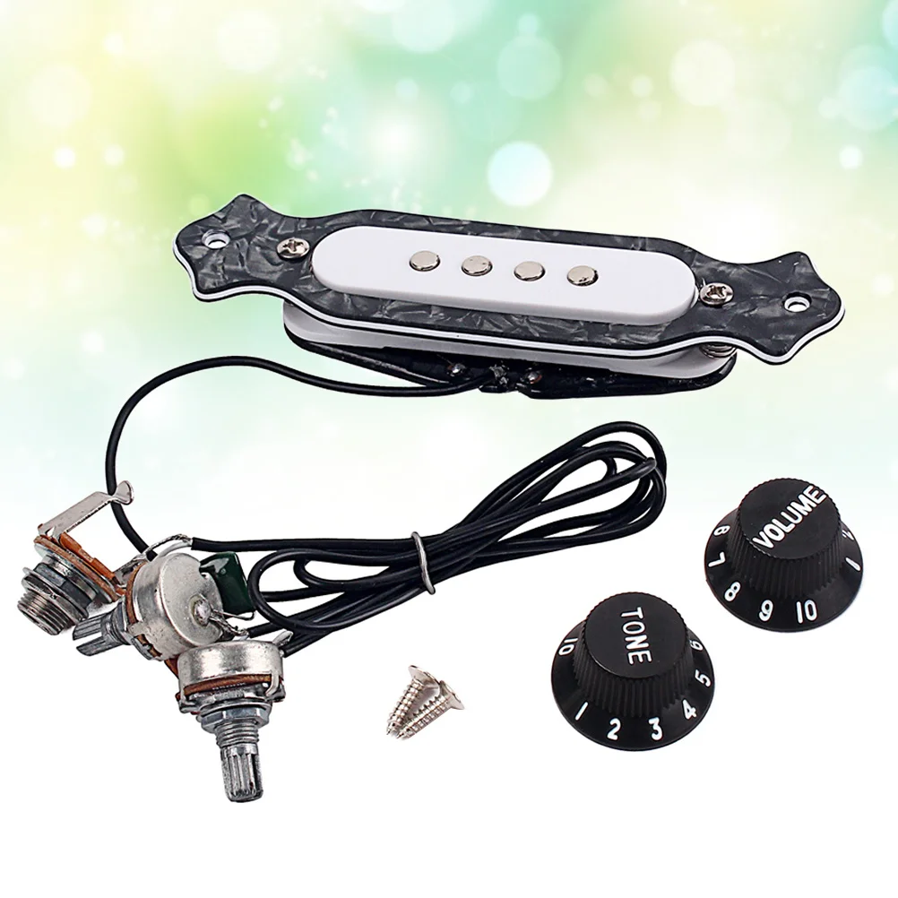 4 String Soundhole Pickup For Acoustic Electric Guitar Volume Tone Control Knob Black Abs Shell Copper Coil Instrument Part
4 String Soundhole Pickup For Acoustic Electric Guitar Volume Tone Control Knob Black Abs Shell Copper Coil Instrument Part