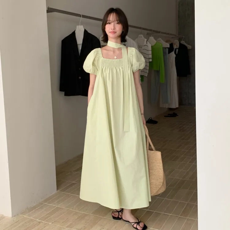 5Colors Off Shoulder Neck Puff Sleeve Dress For Women Summer Simple Gentle Breif Style Long Dress female( LM15011
5Colors Off Shoulder Neck Puff Sleeve Dress For Women Summer Simple Gentle Breif Style Long Dress female( LM15011