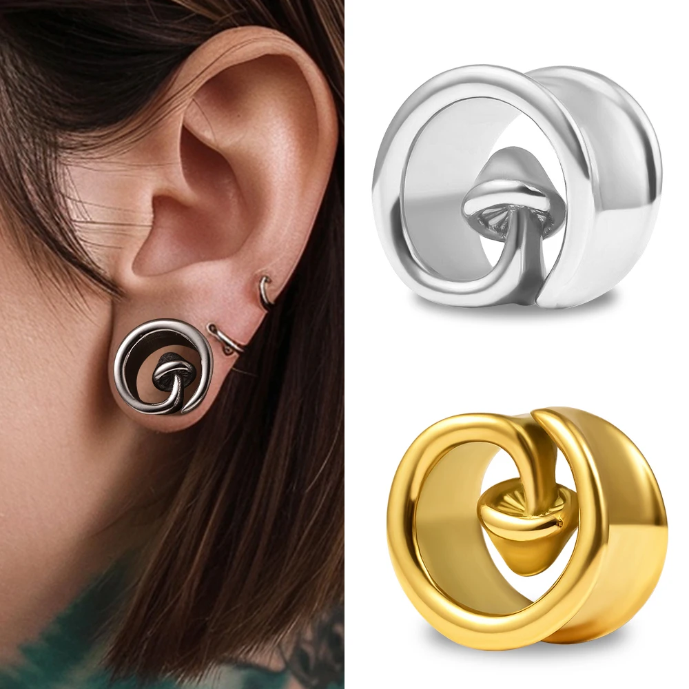 Vanku 2PCS mushroom Ear Plugs Gauges for Stretched Ears Stainless Steel Saddle Ear Tunels Body Piercing Jewelry for Women
Vanku 2PCS mushroom Ear Plugs Gauges for Stretched Ears Stainless Steel Saddle Ear Tunels Body Piercing Jewelry for Women
