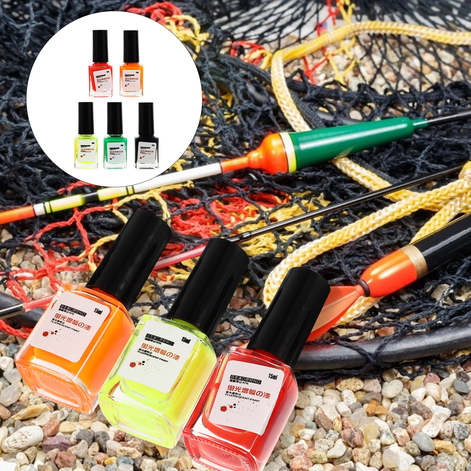 5pcs Fishing Float Paints Waterproof Fluorescent Coatings Black Green Red Yellow Orange Colors Lightweight Eco Friendly for Bait
5pcs Fishing Float Paints Waterproof Fluorescent Coatings Black Green Red Yellow Orange Colors Lightweight Eco Friendly for Bait