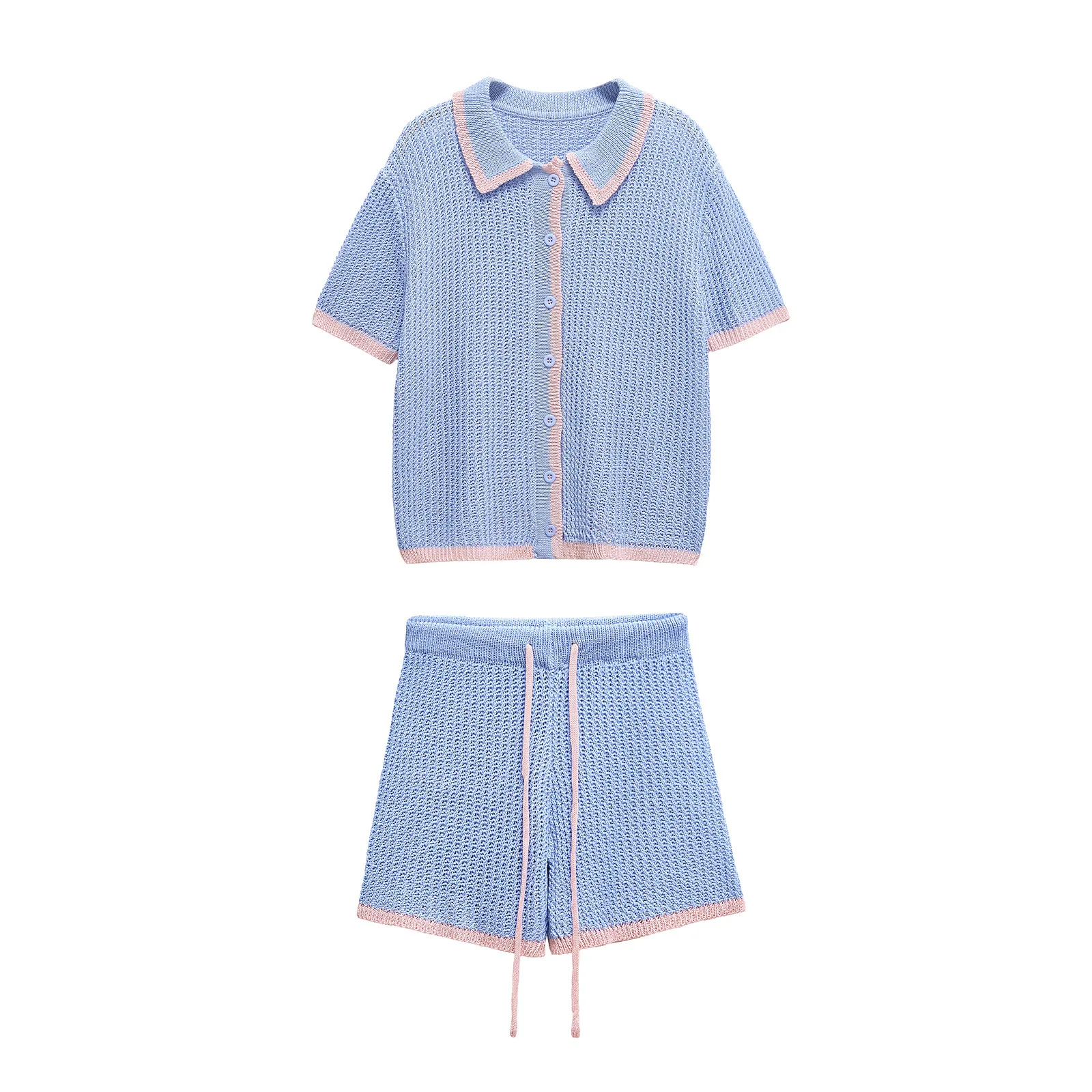 ZBZA Women's Hollow Knit Cardigan Shorts Set Slim Fit Lapel Single Breasted Top High Waist Lace-up Shorts Summer New Chic Suit
ZBZA Women's Hollow Knit Cardigan Shorts Set Slim Fit Lapel Single Breasted Top High Waist Lace-up Shorts Summer New Chic Suit