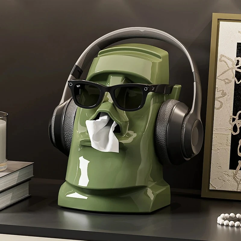 Creative Light Luxury Stone Statue Desktop Organizer, Liftable Tissue Box with Spring, for Glasses & Headphone Storage
Creative Light Luxury Stone Statue Desktop Organizer, Liftable Tissue Box with Spring, for Glasses & Headphone Storage