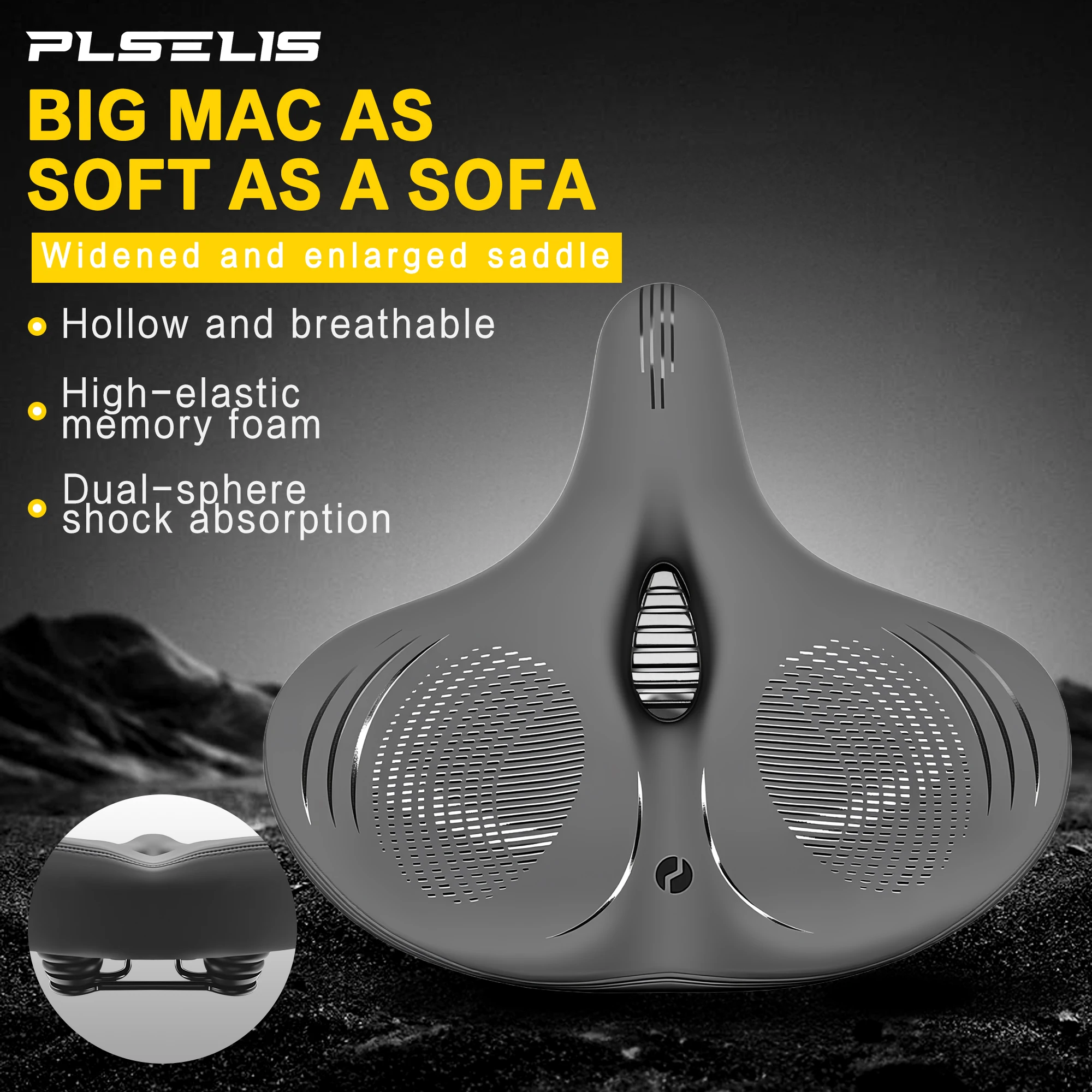 Plselis spacious bicycle seat cushion, weighing 975 grams, soft and shock-absorbing comfort, breathable and comfortable mountain
Plselis spacious bicycle seat cushion, weighing 975 grams, soft and shock-absorbing comfort, breathable and comfortable mountain