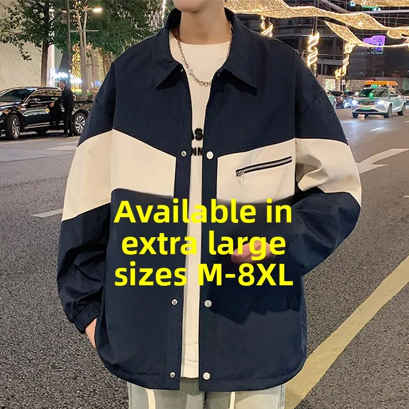 Loose Fit Men's Spring Autumn Collared Jaet plus Size Trendy Haome Color Blo Coat Youthful Polyester Long Sve
Loose Fit Men's Spring Autumn Collared Jaet plus Size Trendy Haome Color Blo Coat Youthful Polyester Long Sve