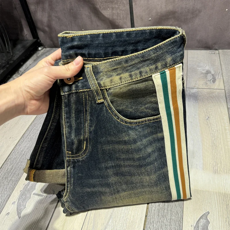 Jeans for Men 2025 Spring Patchwork Striped Straight Loose Wide-Leg Retro High-End Fashion Long Pants
Jeans for Men 2025 Spring Patchwork Striped Straight Loose Wide-Leg Retro High-End Fashion Long Pants