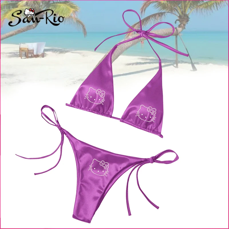 Sanrio Hello Kitty Swimsuit Summer Swimming Pool Women Set Rose Red Bikini Split Strap Adjustable Swimwear Y2K Sexy Underwear
Sanrio Hello Kitty Swimsuit Summer Swimming Pool Women Set Rose Red Bikini Split Strap Adjustable Swimwear Y2K Sexy Underwear