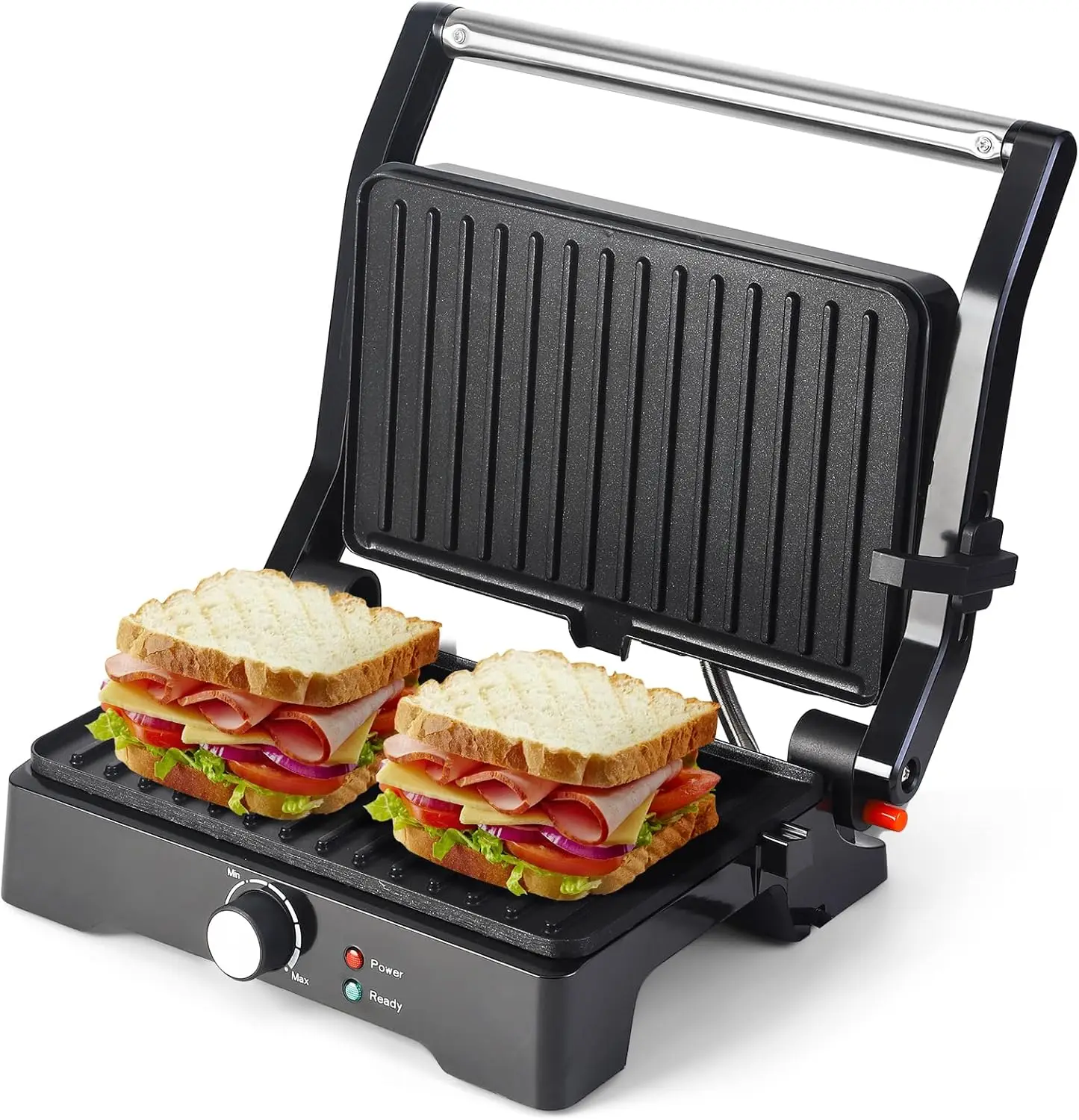 3-in-1 Panini Press & Grill, Open 180°, Non-Stick, 5 Browning Levels
3-in-1 Panini Press & Grill, Open 180°, Non-Stick, 5 Browning Levels