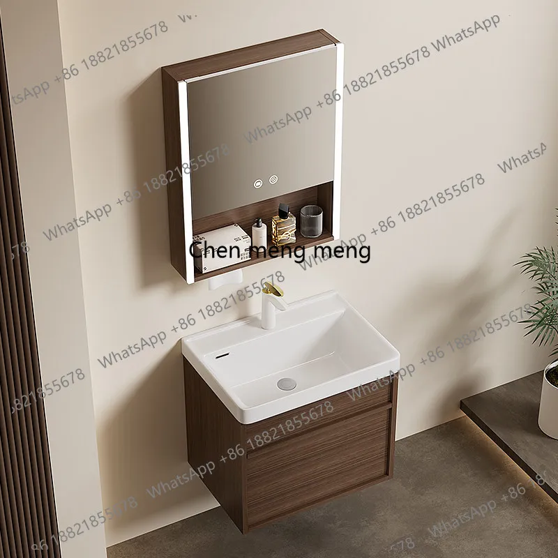 Walnut bathroom cabinet combination aluminum sink toilet ceramic integrated washbasin cabinet
Walnut bathroom cabinet combination aluminum sink toilet ceramic integrated washbasin cabinet