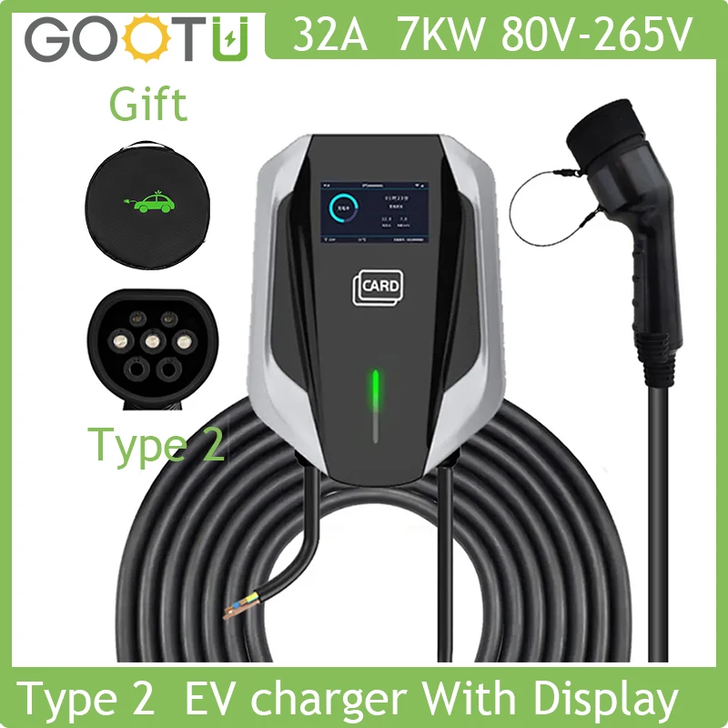 Car Charger IEC62196 Cable 32A 7KW Electric Vehicle EV Charging Station Type 2 EVSE Wallbox Wall Mount Cable With Display
Car Charger IEC62196 Cable 32A 7KW Electric Vehicle EV Charging Station Type 2 EVSE Wallbox Wall Mount Cable With Display