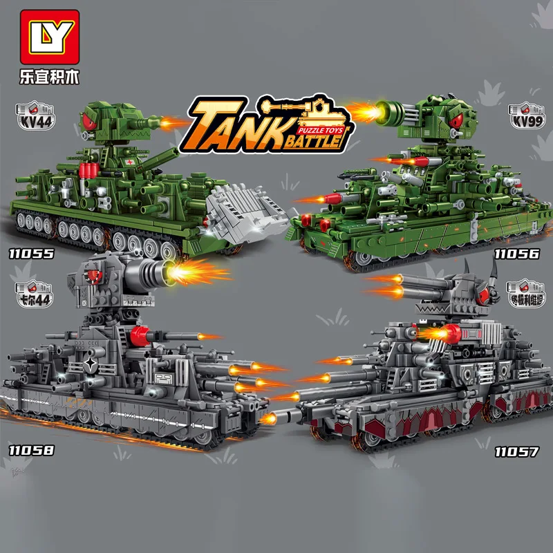 WWII Military Tank Model Building Blocks Toy Set MOC Army KV99 Karl 44 Tanks Weapon Assembly Bricks Toy for Children Boy Gifts
WWII Military Tank Model Building Blocks Toy Set MOC Army KV99 Karl 44 Tanks Weapon Assembly Bricks Toy for Children Boy Gifts