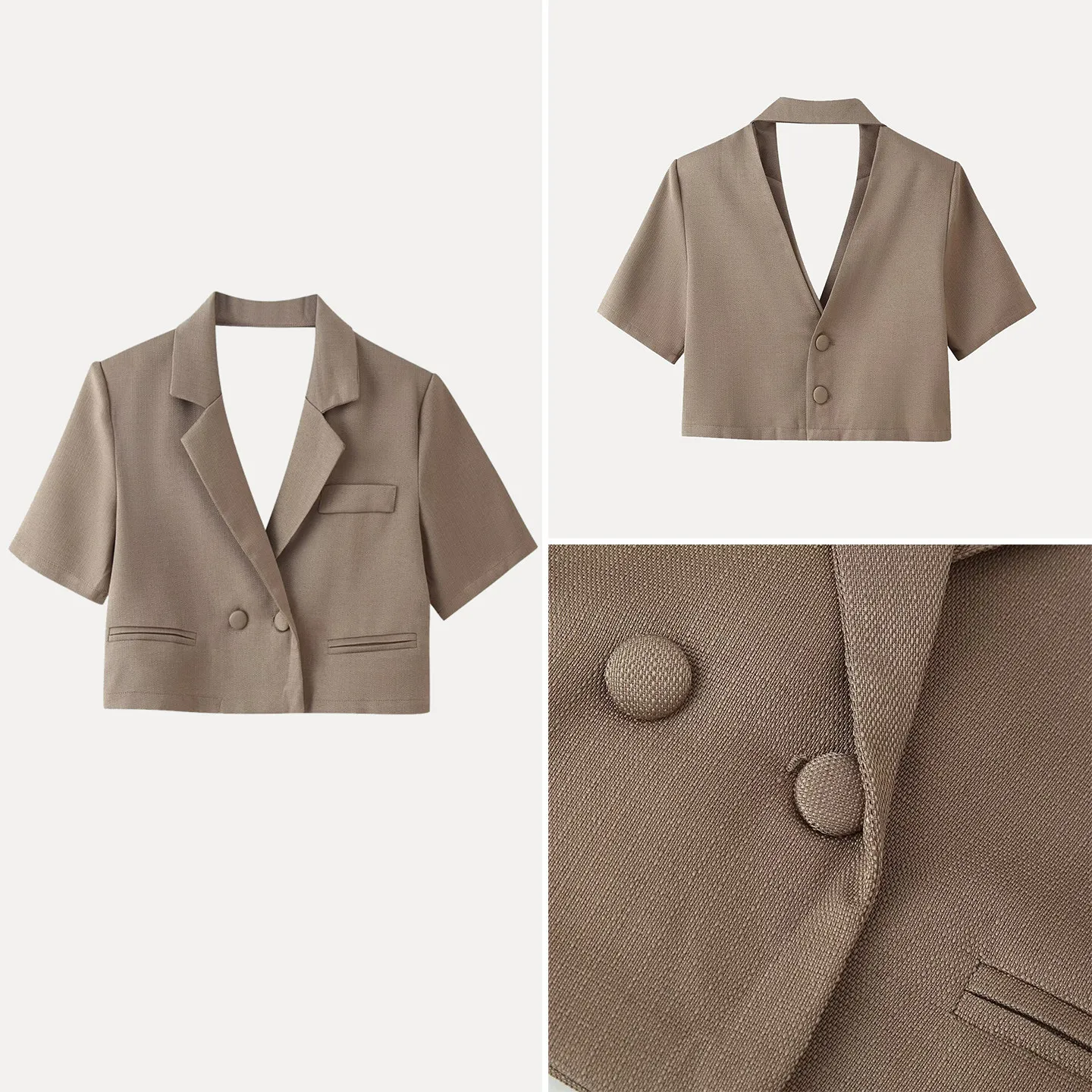 Fashionable Simple Short Sleeve Button up Collar Suit Jacket Women's Summer 2026 New Arrival Casual Style Standard Fit Outerwear
Fashionable Simple Short Sleeve Button up Collar Suit Jacket Women's Summer 2026 New Arrival Casual Style Standard Fit Outerwear