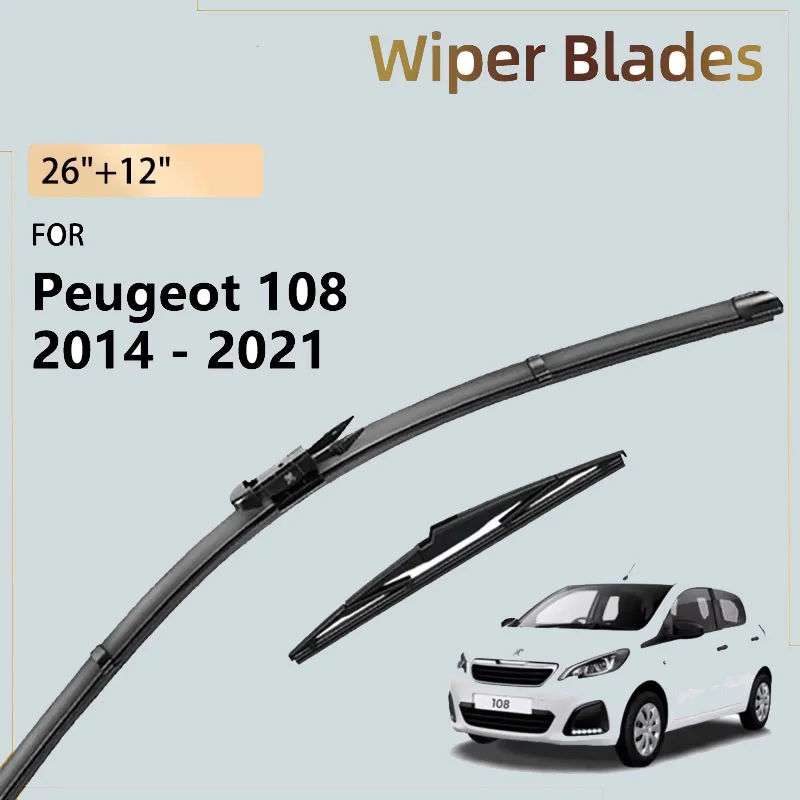 For Peugeot 108 2014 - 2021 2020 2019 2018 2017 2016 2015 Accessories Front Wiper Blades Windshield Windscreen Brushes 26"+12"
For Peugeot 108 2014 - 2021 2020 2019 2018 2017 2016 2015 Accessories Front Wiper Blades Windshield Windscreen Brushes 26"+12"