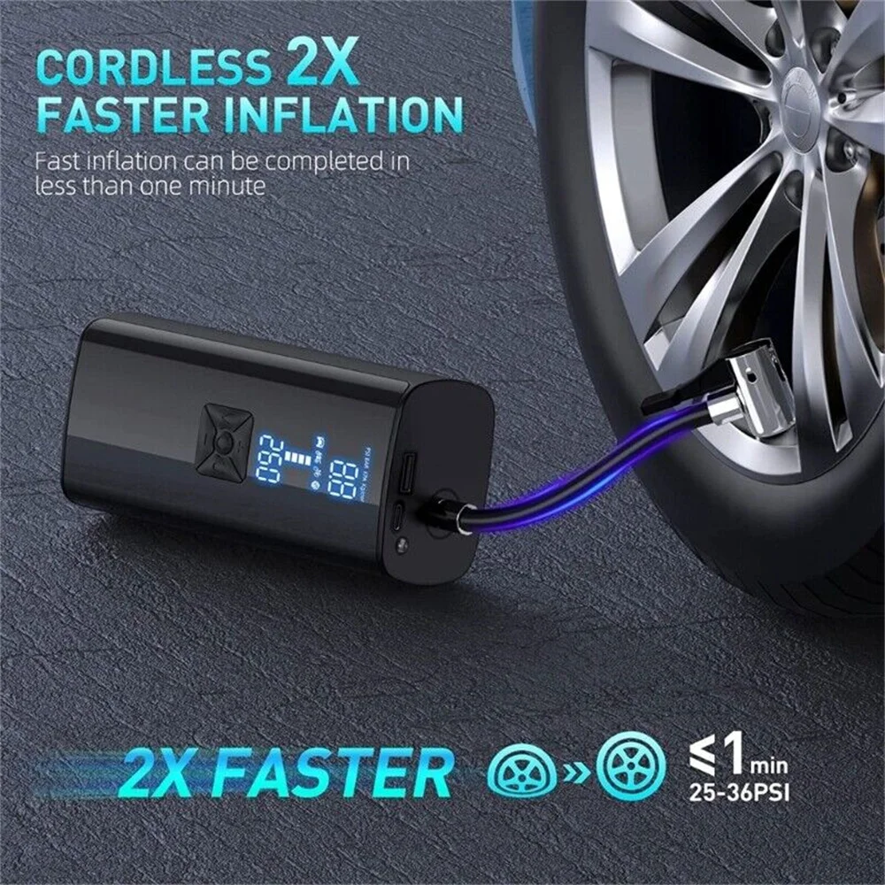8000mAh Portable Car Air Compressor 12V 150PSI Electric Cordless Tire Inflator Pump for Motorcycle Bicycle Boat AUTO Tyre Balls
8000mAh Portable Car Air Compressor 12V 150PSI Electric Cordless Tire Inflator Pump for Motorcycle Bicycle Boat AUTO Tyre Balls