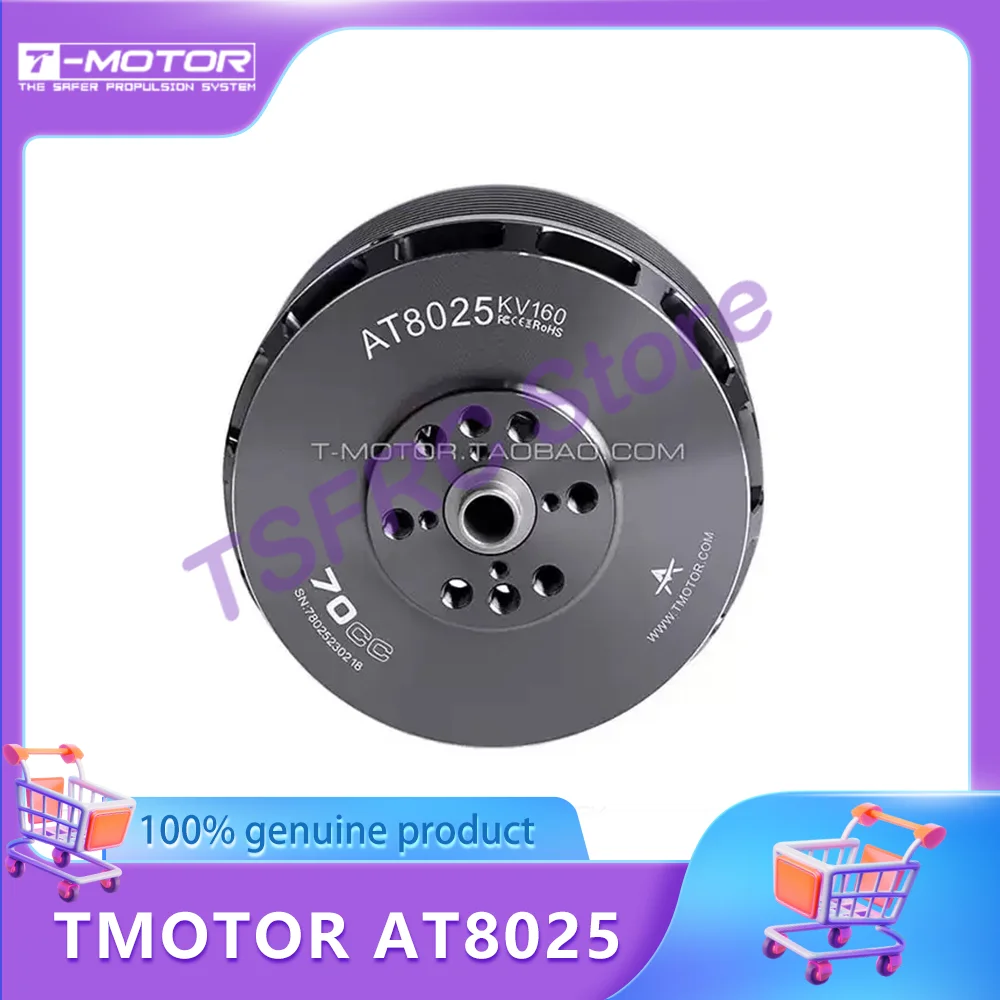 T-MOTOR AT8025 KV160 KV190 AT80 Series Brushless Motor for VTOL UAV Fixed Wing Drone, Replace 70CC Engine 
T-MOTOR AT8025 KV160 KV190 AT80 Series Brushless Motor for VTOL UAV Fixed Wing Drone, Replace 70CC Engine