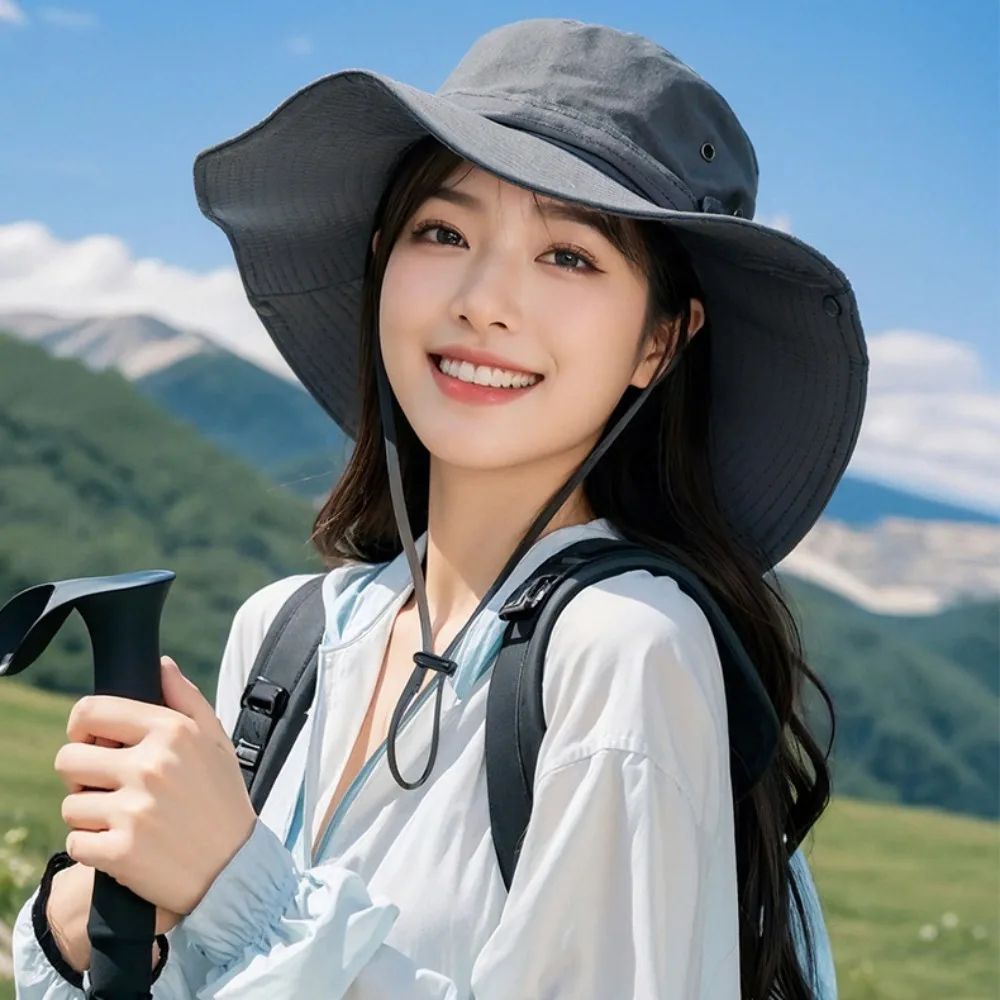 Quick-dry Hiking Fisherman Hat Big Brim UV Protection Drawstring Sun Hat Sunscreen Sunshade Men Bucket Cap Mountaineering
Quick-dry Hiking Fisherman Hat Big Brim UV Protection Drawstring Sun Hat Sunscreen Sunshade Men Bucket Cap Mountaineering