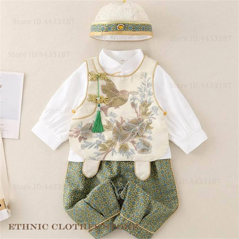 Костюм Тан на сто дней для мальчиков, одежда для фотосъемки, годовая одежда, костюм, традиционный китайский новогодний комплект одежды
Костюм Тан на сто дней для мальчиков, одежда для фотосъемки, годовая одежда, костюм, традиционный китайский новогодний комплект одежды