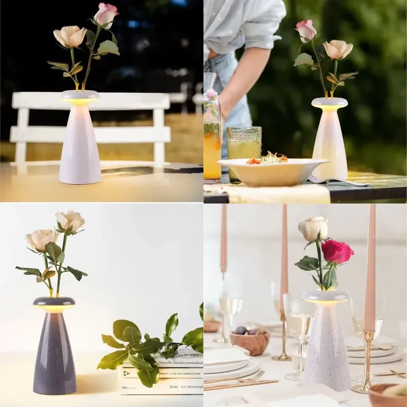 【CHIMU HOME】 Handmade Modern Stoneware Vase with Rechargeable LED Light Simple Retro Design Home Decor for Living Room TV
【CHIMU HOME】 Handmade Modern Stoneware Vase with Rechargeable LED Light Simple Retro Design Home Decor for Living Room TV