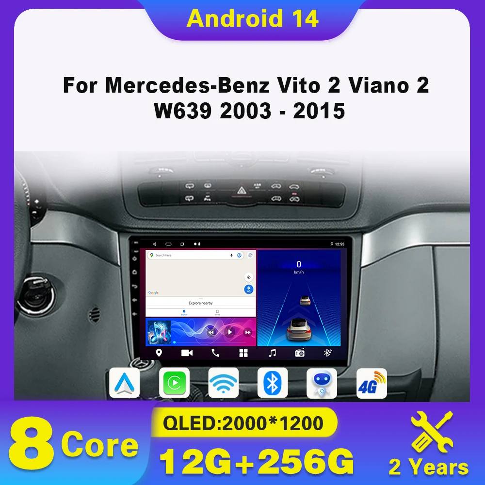 Android 14 Car Radio For Mercedes-Benz Vito 2 Viano 2 W639 Multimedia Player BT Carplay Navigation GPS Autoradio DVD 2 din
Android 14 Car Radio For Mercedes-Benz Vito 2 Viano 2 W639 Multimedia Player BT Carplay Navigation GPS Autoradio DVD 2 din