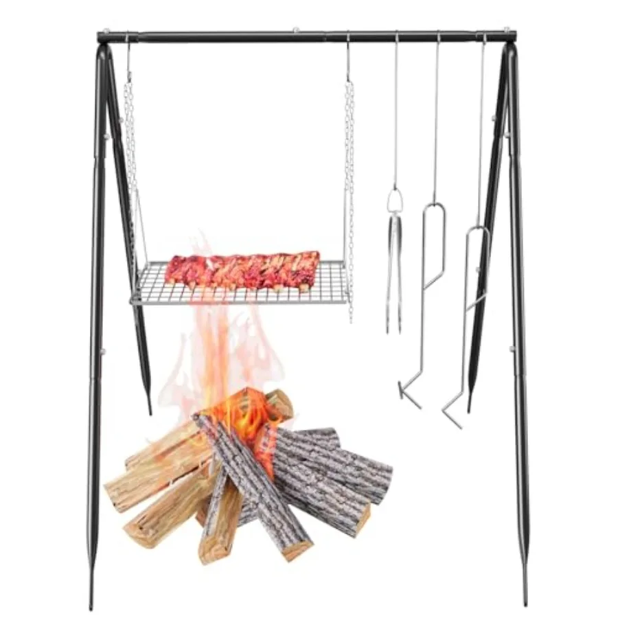 Grill Swing Campfire Cooking Stand with Stainless Steel Grill Grate for Cookware and Dutch Oven Portable Cookware Hanging Rack
Grill Swing Campfire Cooking Stand with Stainless Steel Grill Grate for Cookware and Dutch Oven Portable Cookware Hanging Rack