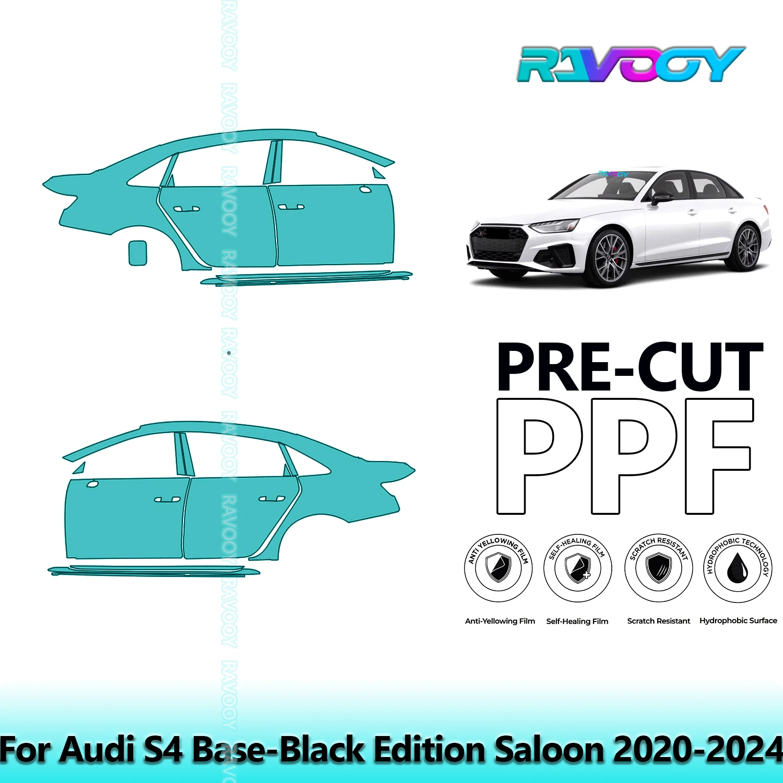 For Audi S4 Base-Black Edition Saloon 2020-2024 8.5mil Pre-Cut PPF Door & A/B Pillar Kit TPU Paint Protection Film Set
For Audi S4 Base-Black Edition Saloon 2020-2024 8.5mil Pre-Cut PPF Door & A/B Pillar Kit TPU Paint Protection Film Set