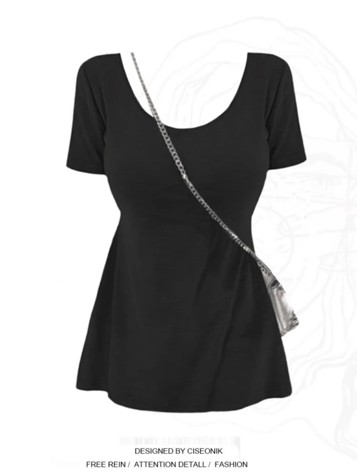 Летний топ для полных женщин, приталенный, с U-образным вырезом, длиной до плеч, средней длины, Pure Desire
Летний топ для полных женщин, приталенный, с U-образным вырезом, длиной до плеч, средней длины, Pure Desire