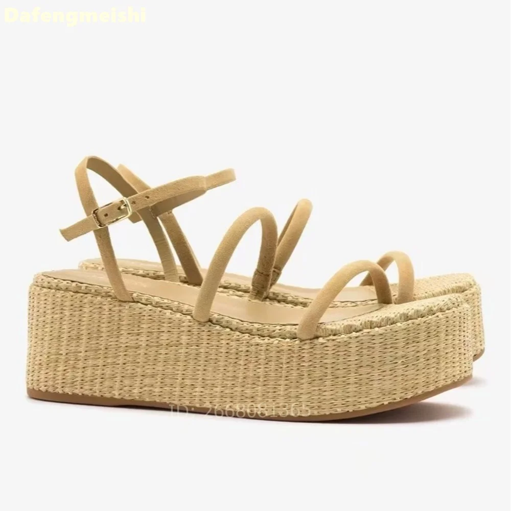 Beige Thin Strap Espadrille Platform Wedge Sandals Ankle Buckle Strap Open Toe Sandals Women Summer Beach Vacation Casual Shoes
Beige Thin Strap Espadrille Platform Wedge Sandals Ankle Buckle Strap Open Toe Sandals Women Summer Beach Vacation Casual Shoes