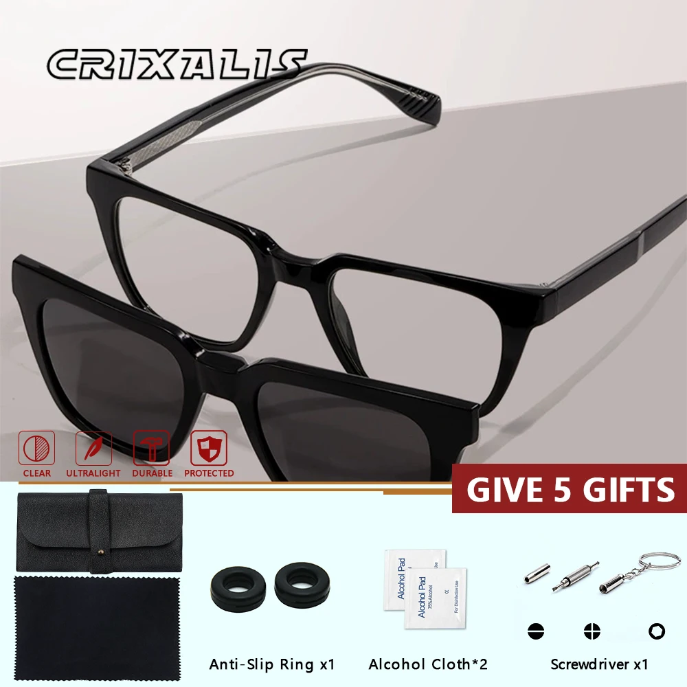 CRIXALIS Magnetic Clip Polarized Sunglasses For Men TR Frame Prescription Glasses Optical Lenses With Recipe Reading Glasses
CRIXALIS Magnetic Clip Polarized Sunglasses For Men TR Frame Prescription Glasses Optical Lenses With Recipe Reading Glasses