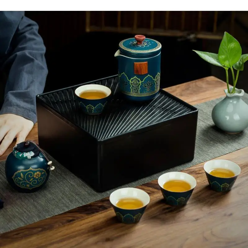 Portable Travel Kung Fu Tea Set Ceramic Teapot and Teacup Caddy Box Utensils Outdoor Making Tools Teaware Sets
Portable Travel Kung Fu Tea Set Ceramic Teapot and Teacup Caddy Box Utensils Outdoor Making Tools Teaware Sets