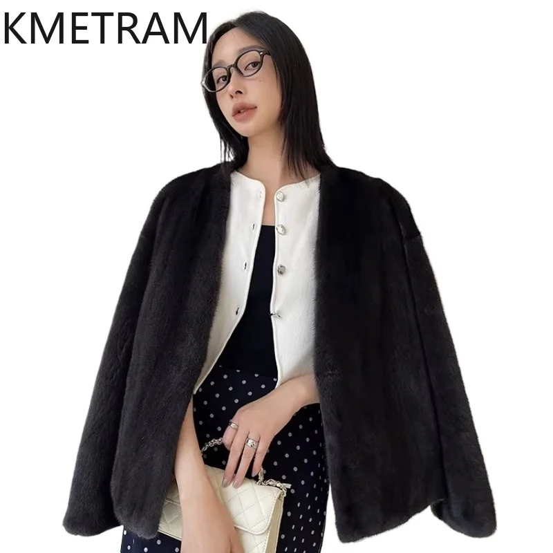 KMETRAM Velvet-grade 100% Natural Mink Fur Jackets Woman V-neck Short Real Mink Fur Coat Winter Jacket Women Clothing 2026 шуба
KMETRAM Velvet-grade 100% Natural Mink Fur Jackets Woman V-neck Short Real Mink Fur Coat Winter Jacket Women Clothing 2026 шуба