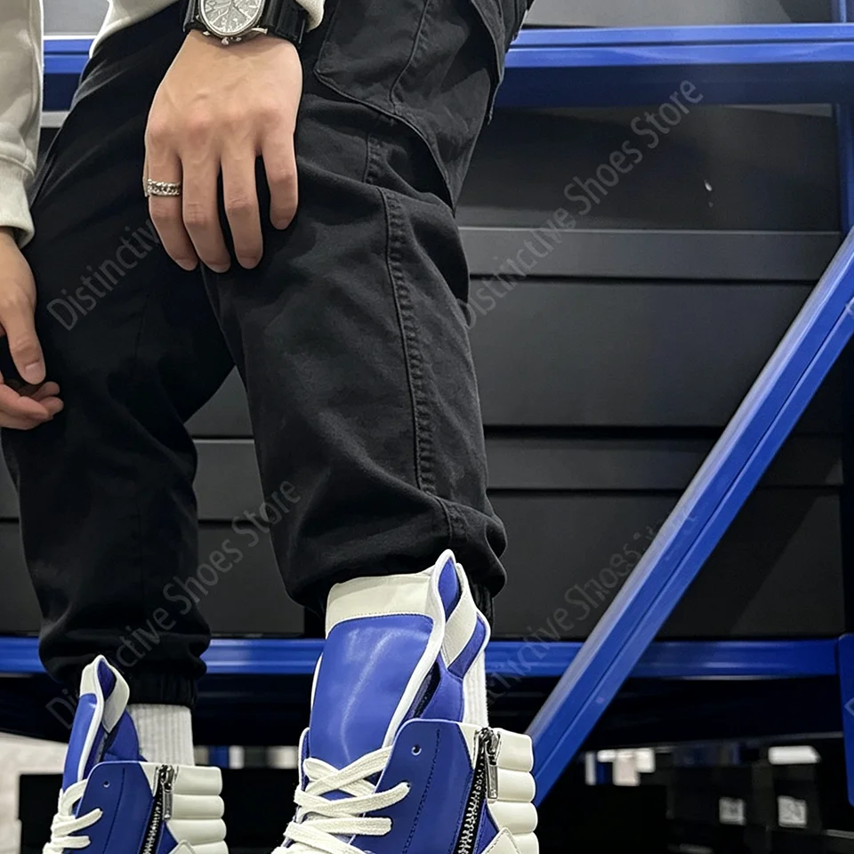 Brand RO Men Shoes Trendy Blue Leather Casual Double Bottom Premium Women's Zipper Thick Soled Sneakers Height increasing Shoes
Brand RO Men Shoes Trendy Blue Leather Casual Double Bottom Premium Women's Zipper Thick Soled Sneakers Height increasing Shoes
