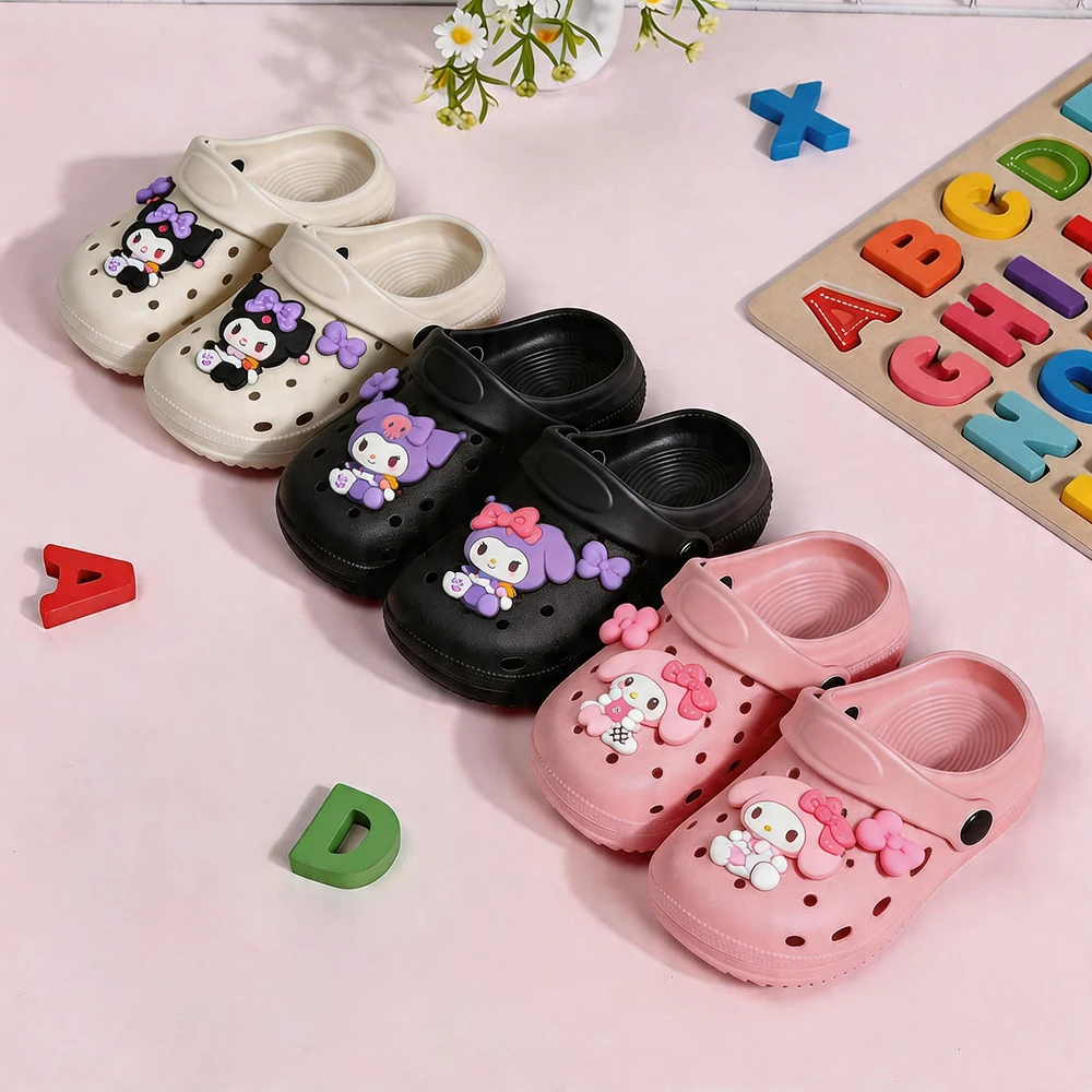 Sanrio Kuromi Melody Children Slippers Cute Cartoon EVA Hole Slippers For Girls Lightweight Casual Beach Shoes
Sanrio Kuromi Melody Children Slippers Cute Cartoon EVA Hole Slippers For Girls Lightweight Casual Beach Shoes
