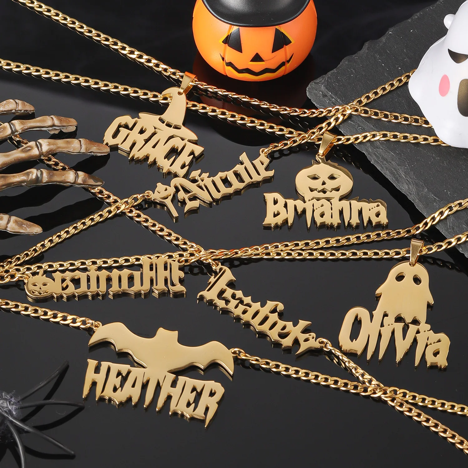 Ожерелье с именем призрака, персонализированное готическое ожерелье с именем летучей мыши с летучей мышью, кулон с именем летучей мыши вампира на заказ, подарок на Хэллоуин
Ожерелье с именем призрака, персонализированное готическое ожерелье с именем летучей мыши с летучей мышью, кулон с именем летучей мыши вампира на заказ, подарок на Хэллоуин
