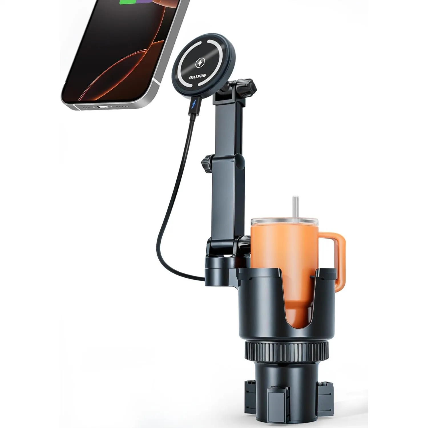 MagSafe Car Charger Cup Holder Mount, 15W Fast Wireless Charging for iPhone 16 15 14 13 Series, Adjustable with Large Cup Base
MagSafe Car Charger Cup Holder Mount, 15W Fast Wireless Charging for iPhone 16 15 14 13 Series, Adjustable with Large Cup Base