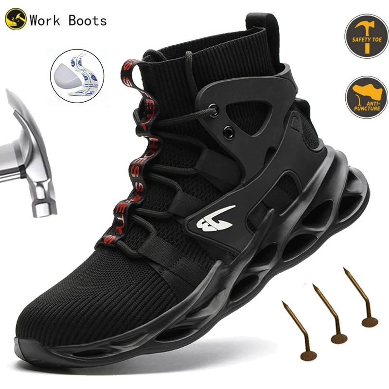 Lightweight Safety Shoes Men Work Shoes Steel Toe Cap Sneakers Breathable Shoes Anti-Punctur Protective Boots Roofing Shoes
Lightweight Safety Shoes Men Work Shoes Steel Toe Cap Sneakers Breathable Shoes Anti-Punctur Protective Boots Roofing Shoes