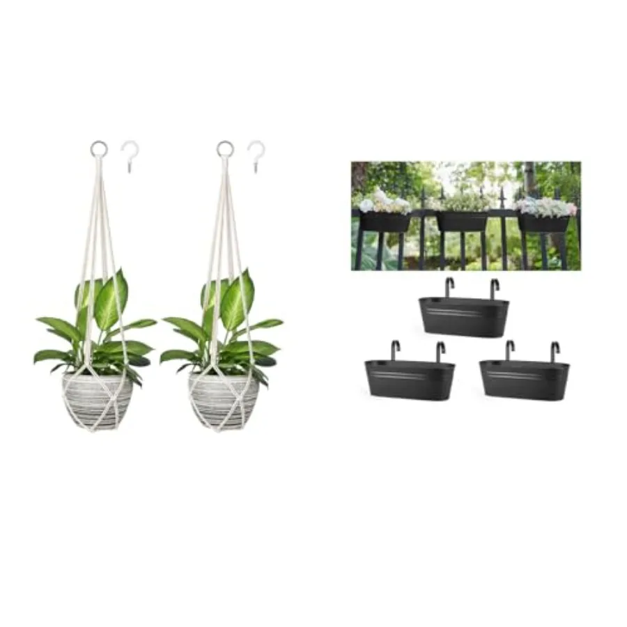 3 Pcs Metal Hanging Flower Pots and Macrame Plant Hanger Indoor for Garden Yard Home Decor
3 Pcs Metal Hanging Flower Pots and Macrame Plant Hanger Indoor for Garden Yard Home Decor