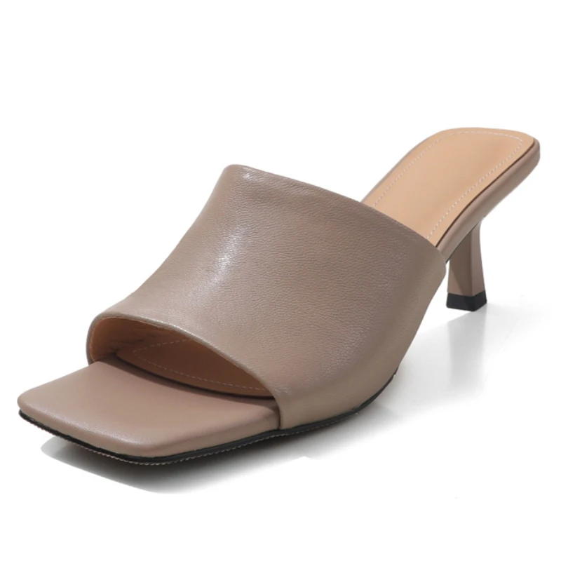 Genuine Leather Women's Summer Mules Shoes Shallow Slipper High Heels Sandals Black apricot Slides Ladies Footwear Large Size 48
Genuine Leather Women's Summer Mules Shoes Shallow Slipper High Heels Sandals Black apricot Slides Ladies Footwear Large Size 48
