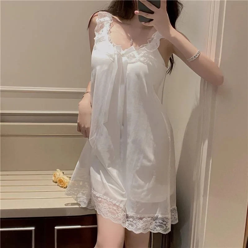 Sexy White Summer Nightdress for Women - Slim Fit Lace Sleeveless Sleepwear, Sheer Mesh Bodycon Nightie, Evening Loungewear,
Sexy White Summer Nightdress for Women - Slim Fit Lace Sleeveless Sleepwear, Sheer Mesh Bodycon Nightie, Evening Loungewear,