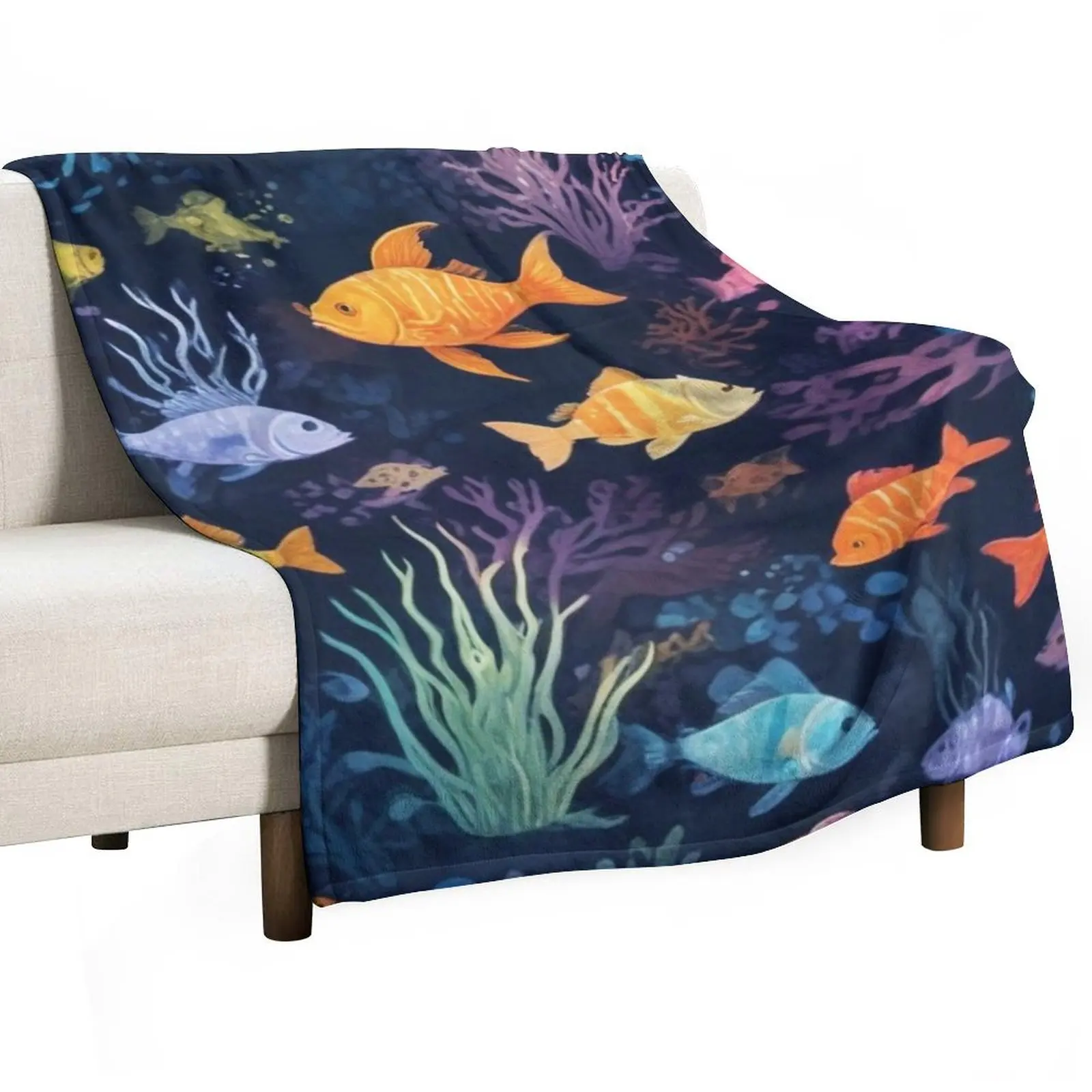 Aqua fishes and coral reef ecosystem print design Throw Blanket Summer Beddings For Sofa Thin Picnic Blankets
Aqua fishes and coral reef ecosystem print design Throw Blanket Summer Beddings For Sofa Thin Picnic Blankets