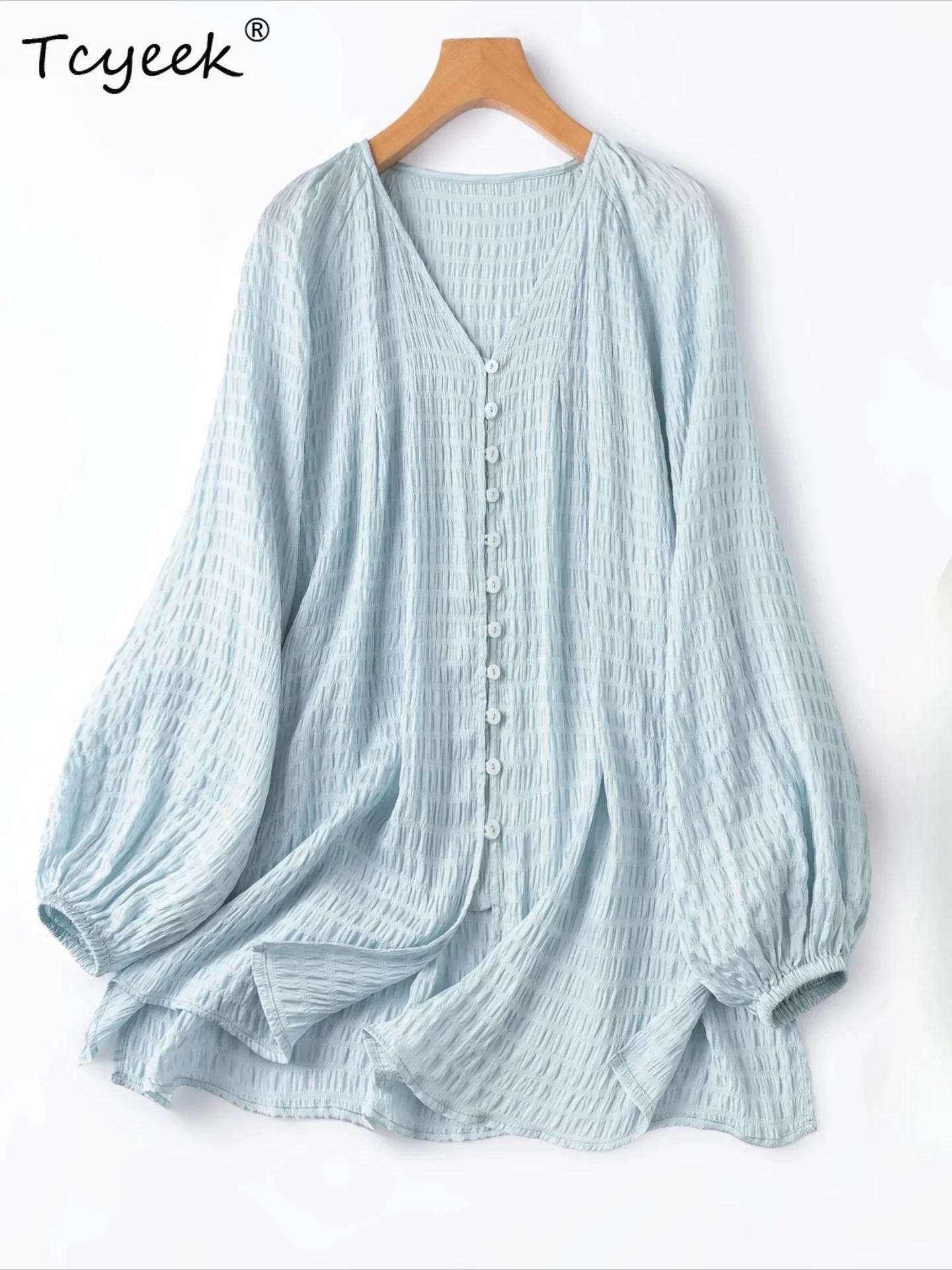 Tcyeek 93% Mulberry Silk Shirt for Women Summer Clothes Elegant Womens Blouses Long Sleeve Top Women Loose Fit Блузка Женская
Tcyeek 93% Mulberry Silk Shirt for Women Summer Clothes Elegant Womens Blouses Long Sleeve Top Women Loose Fit Блузка Женская