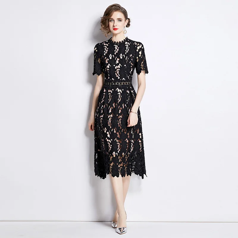 2025 Summer New Elegant Fashion Water Soluble Lace Short Sleeve Slim Mid-Length Women's Dress C001
2025 Summer New Elegant Fashion Water Soluble Lace Short Sleeve Slim Mid-Length Women's Dress C001