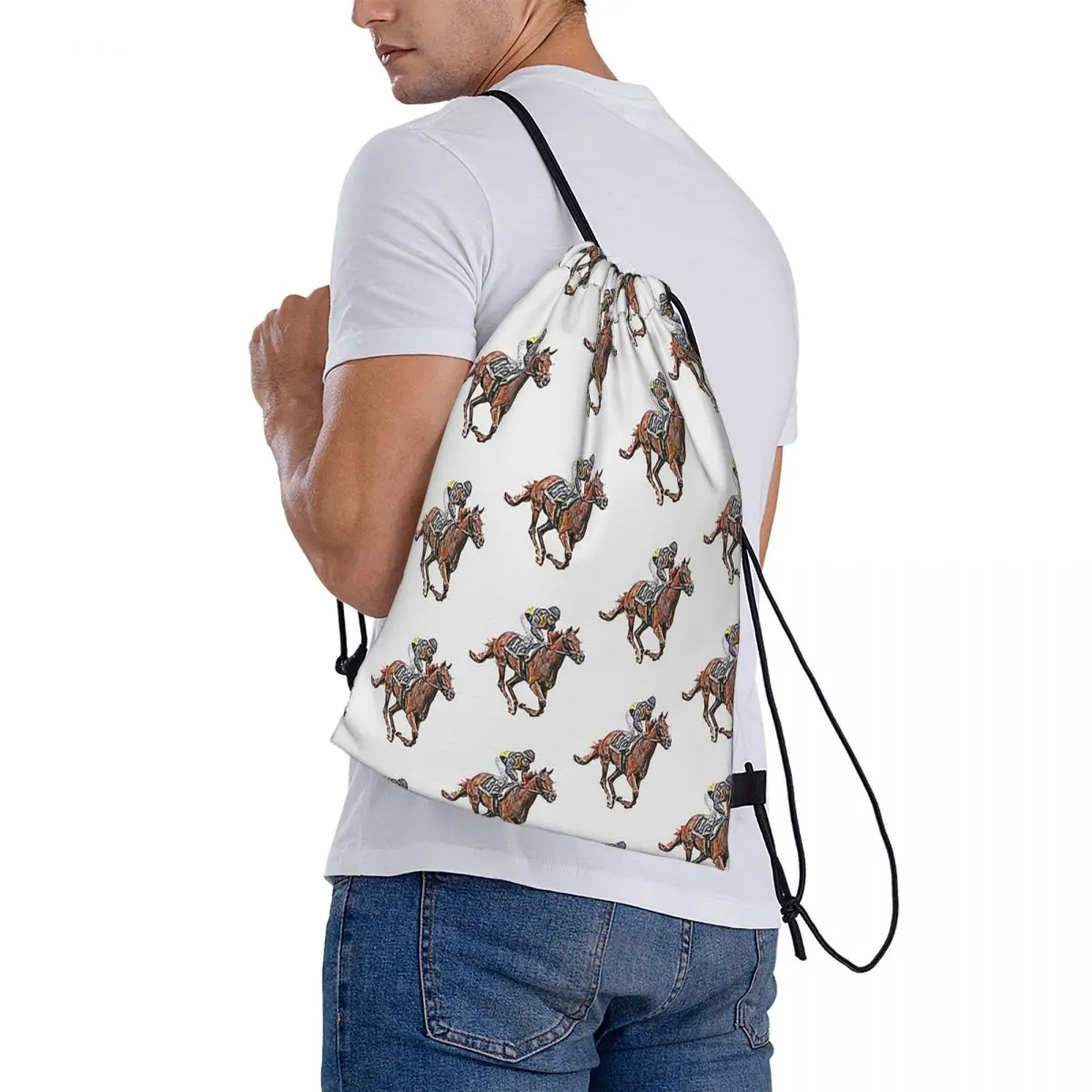 Horse Racing Backpacks Fashion Drawstring Bags Shoes Bag Book Bags for Travel Students
Horse Racing Backpacks Fashion Drawstring Bags Shoes Bag Book Bags for Travel Students