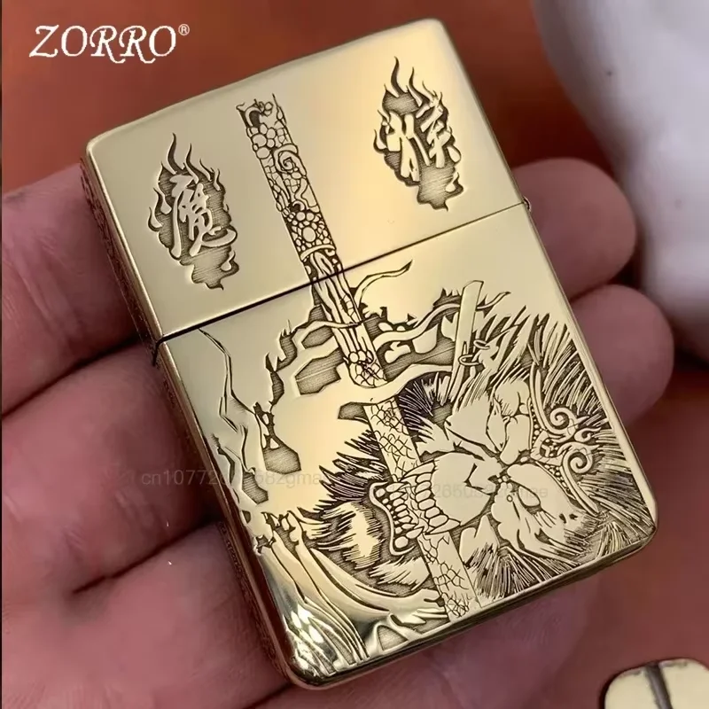 2025 New Zorro retro high-end brass windproof inflatable lighters metal gas lighters men's gift ignition tools direct wholesale.
2025 New Zorro retro high-end brass windproof inflatable lighters metal gas lighters men's gift ignition tools direct wholesale.