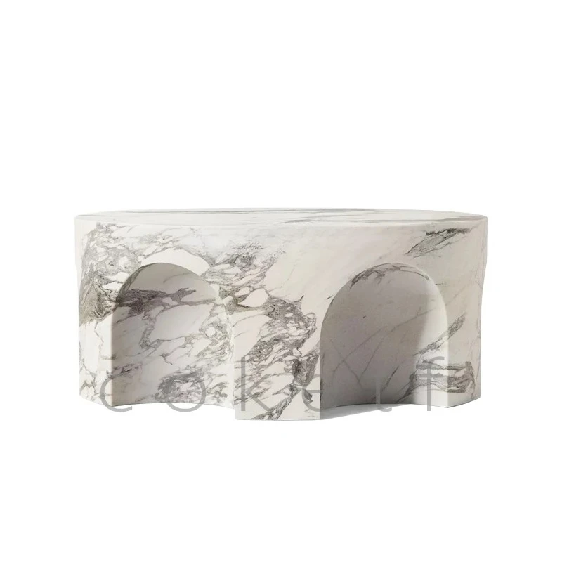 Italian minimalist natural white marble living room sofa coffee table household carved round coffee table
Italian minimalist natural white marble living room sofa coffee table household carved round coffee table