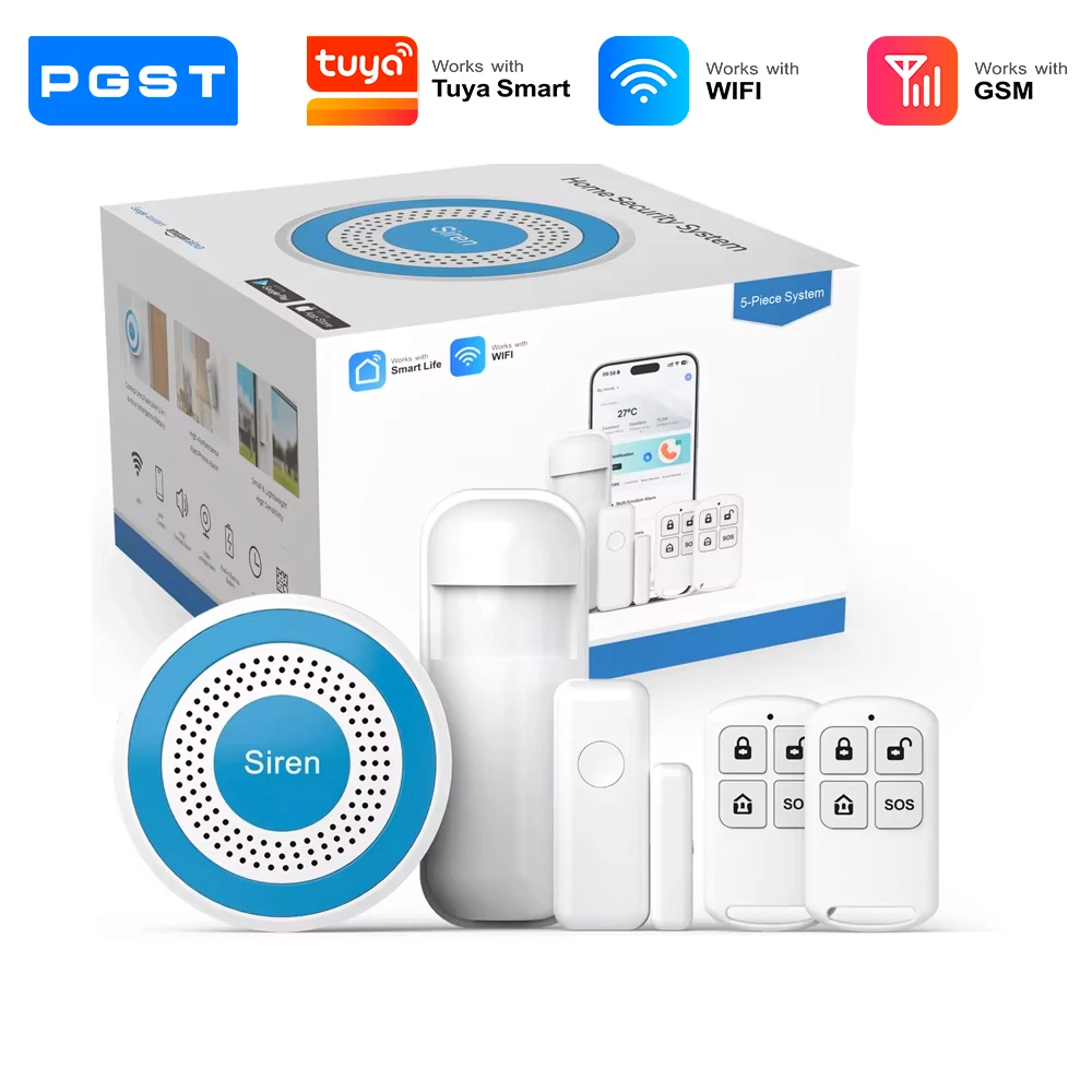 PGST WiFi Alexa Tuya Smart Life Home Alarm Security System Kit Home Automation Alarm Security Protection Door Motion Sensor
PGST WiFi Alexa Tuya Smart Life Home Alarm Security System Kit Home Automation Alarm Security Protection Door Motion Sensor