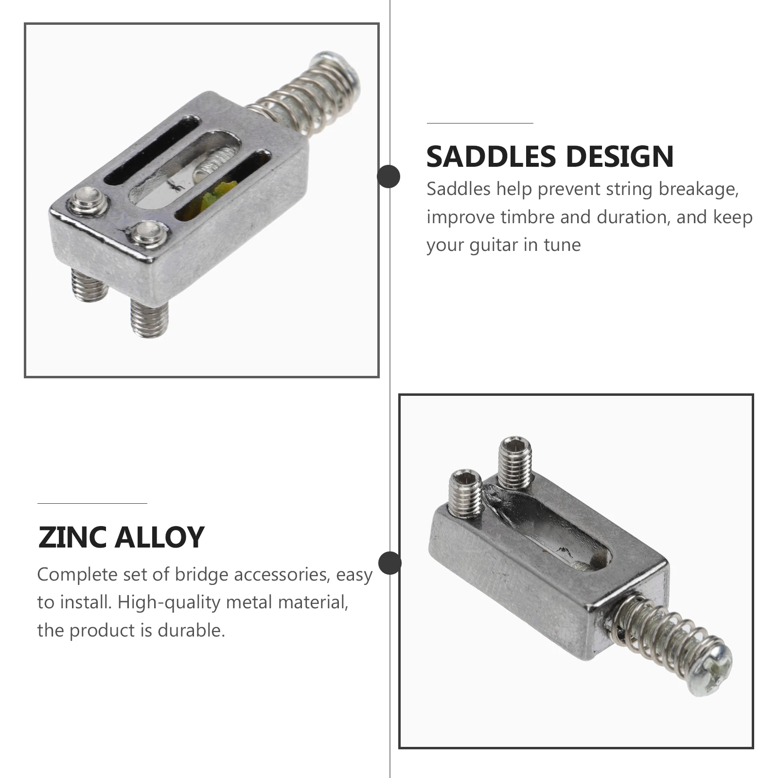6 Pcs Electric Guitar Strings Bridge Saddle with Screw Tremolo Roller Saddles Stabilizer Zinc Alloy Part Tailpiece
6 Pcs Electric Guitar Strings Bridge Saddle with Screw Tremolo Roller Saddles Stabilizer Zinc Alloy Part Tailpiece
