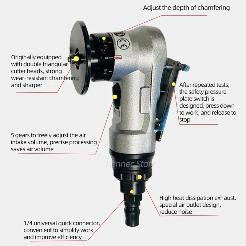 Mini Pneumatic Chamfering Machine 45 Degree Portable Handheld Grinder for Inner Hole and Edge Deburring Beveling Machine
Mini Pneumatic Chamfering Machine 45 Degree Portable Handheld Grinder for Inner Hole and Edge Deburring Beveling Machine