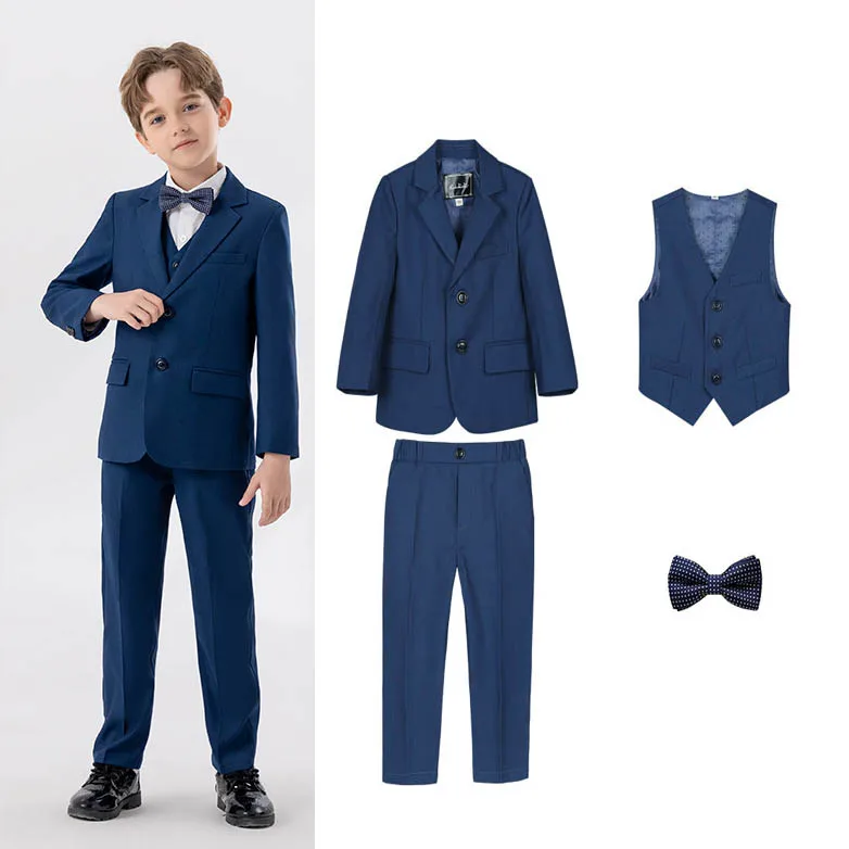 2-14Y Boys Suits Outfit Set Kids Blazer Vest Pants Bowtie 4PCS Elegant Suits For Boys Blue And Red Spring Children Suits For Boy
2-14Y Boys Suits Outfit Set Kids Blazer Vest Pants Bowtie 4PCS Elegant Suits For Boys Blue And Red Spring Children Suits For Boy